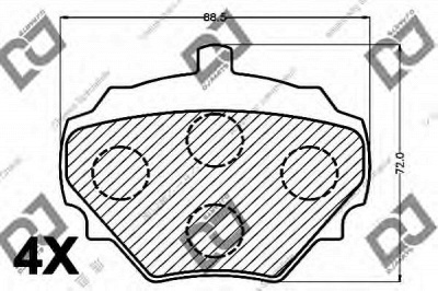 DJ PARTS bp1200 -  Комплект тормозных колодок, дисковый тормоз